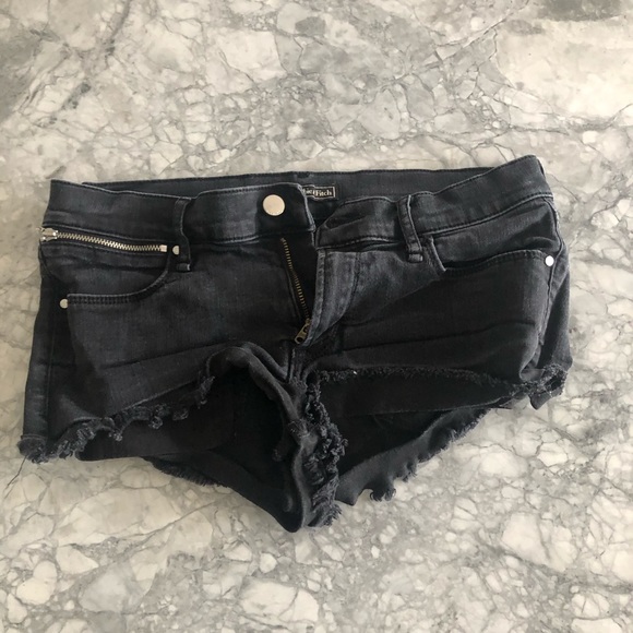 black denim shorts